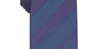 Gravata Slim Alfani Masculina Azul Marinho Sierra Stripe Tamanho Regular