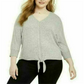 Suéter feminino com bainha amarrada, estilo &amp; co, cinza, tamanho 3X