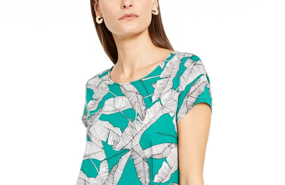 Camiseta Feminina Estampada Alfani Verde Tamanho P