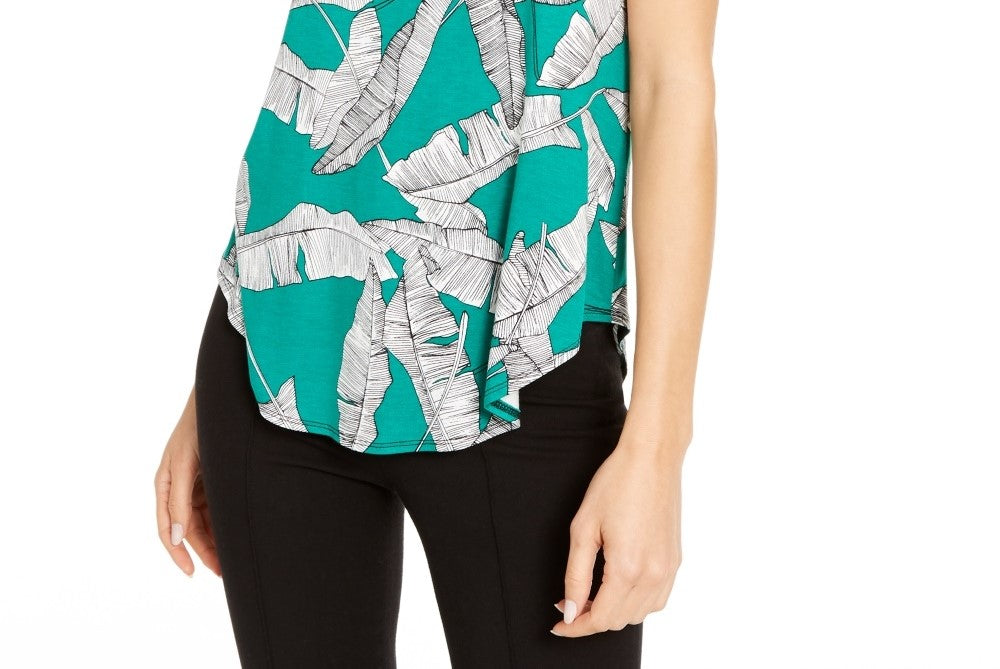 Camiseta Feminina Estampada Alfani Verde Tamanho P