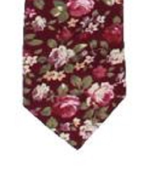 Gravata masculina Chester Floral Usi Bar III rosa tamanho regular