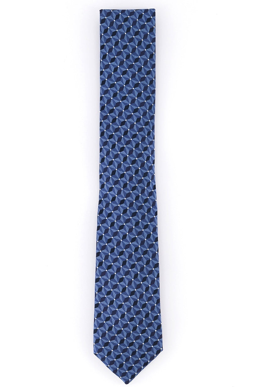 Gravata Alfani Slim Geo Masculina Azul Tamanho Regular