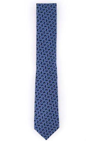 Gravata Alfani Slim Geo Masculina Azul Tamanho Regular