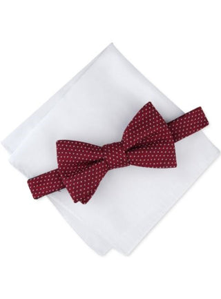 Gravata borboleta Alfani Masculina Madison Dot de cetim, tamanho regular, vermelha