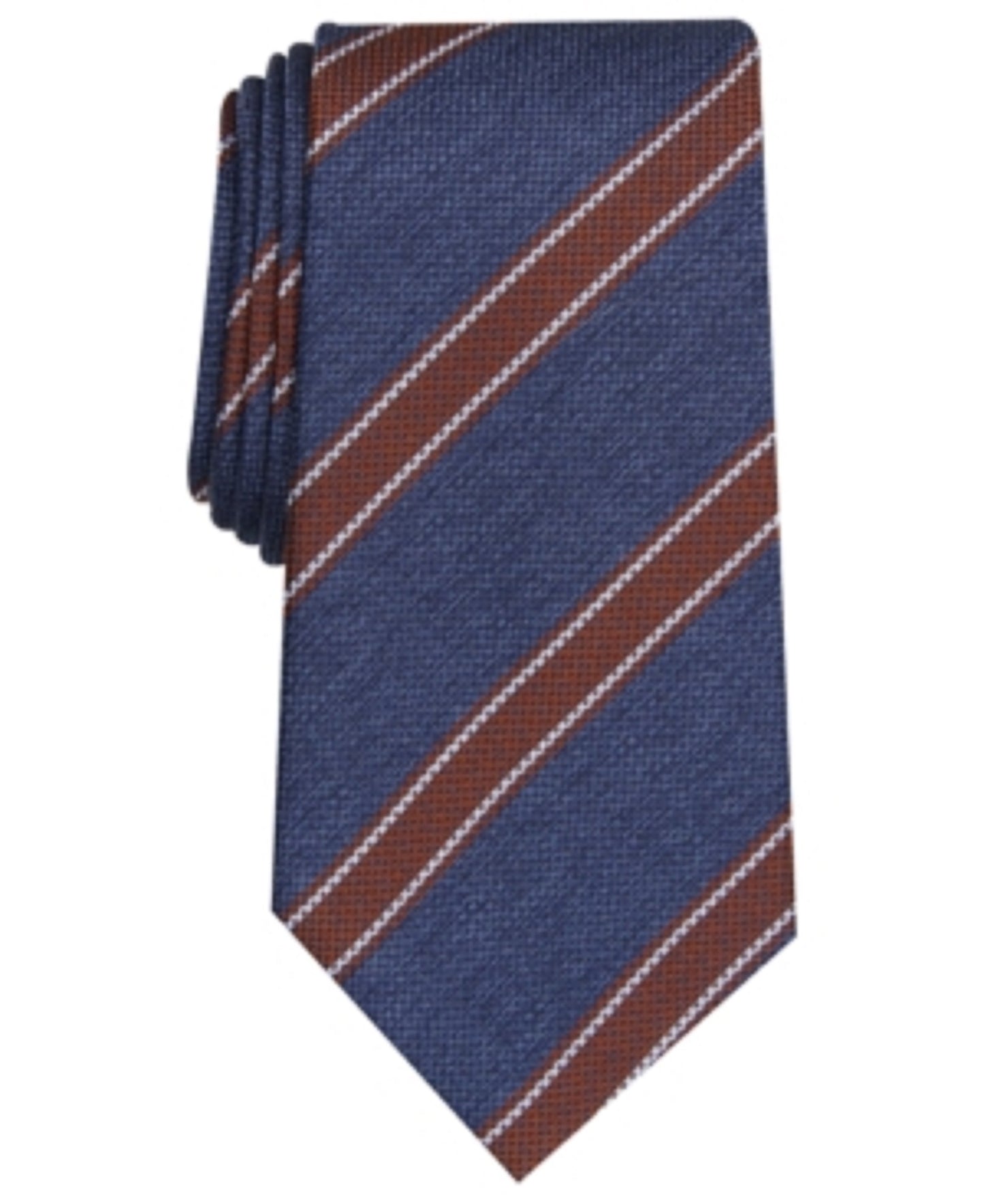 Gravata de seda listrada clássica masculina Tasso Elba, laranja, tamanho regular