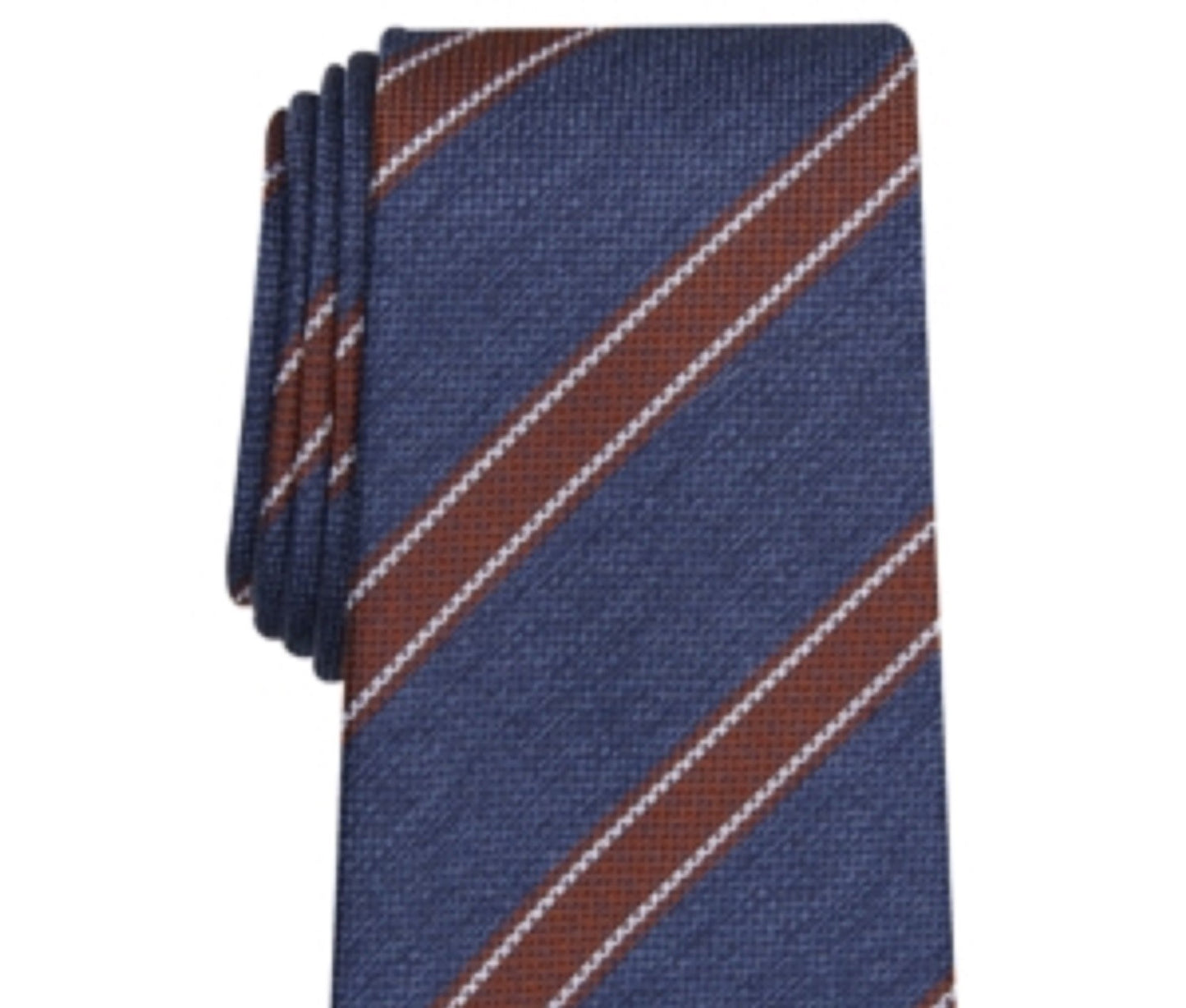 Gravata de seda listrada clássica masculina Tasso Elba, laranja, tamanho regular