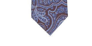 Gravata masculina Tasso Elba Hunter Genoa Paisley Skinny Silk Azul Tamanho Regular