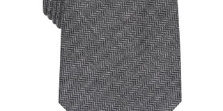 Gravata clássica espinha de peixe masculina Tasso Elba cinza tamanho regular