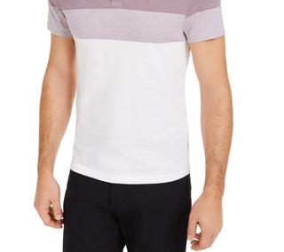 Camisa polo listrada de sarja masculina Alfani tamanho natural extragrande