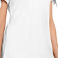 Camiseta feminina Karen Scott com manga amarrada, branca, tamanho GG
