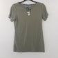Karen Scott Top feminino com recorte triplo e argola, verde, tamanho XX-G