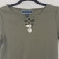 Karen Scott Top feminino com recorte triplo e argola, verde, tamanho XX-G
