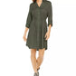Vestido-camisa utilitário liso feminino Style &amp; Co, verde, tamanho médio