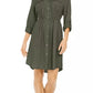 Vestido-camisa utilitário liso feminino Style &amp; Co, verde, tamanho médio