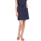Vestido feminino estampado com mangas esvoaçantes Maison Jules, azul-marinho, tamanho médio