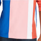 Camisa de rugby masculina com listras verticais e manga comprida, rosa, tamanho extragrande