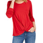 Top feminino com frente torcida estilo &amp; co, vermelho, tamanho XXG