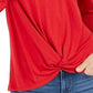 Top feminino com frente torcida estilo &amp; co, vermelho, tamanho XXG