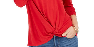 Top feminino com frente torcida estilo &amp; co, vermelho, tamanho XXG