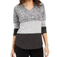 Moletom com capuz feminino Colorblocked Style &amp; Co, cinza, tamanho pequeno