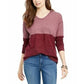 Moletom com capuz feminino estilo colorblock vermelho tamanho pequeno