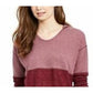 Moletom com capuz feminino estilo colorblock vermelho tamanho pequeno