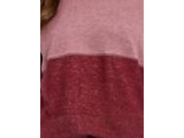 Moletom com capuz feminino estilo colorblock vermelho tamanho pequeno