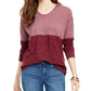 Moletom com capuz feminino estilo colorblock vermelho tamanho XX-G