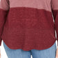 Moletom com capuz feminino plus size colorblocked estilo &amp; co vermelho tamanho 1X