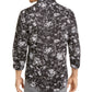 Camisa masculina grande e alta com estampa de respingos de tinta da INC International Concepts, preta, tamanho 48