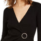Suéter feminino confortável e aconchegante da INC International Concepts, preto, tamanho X-S
