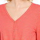Blusa listrada com amarração frontal estilo &amp; co feminina laranja tamanho pequeno