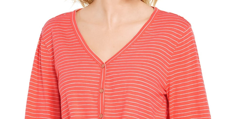 Blusa listrada com amarração frontal estilo &amp; co feminina laranja tamanho pequeno