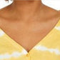 Top feminino estilo &amp; co tie-dye com amarração frontal dourado tamanho grande