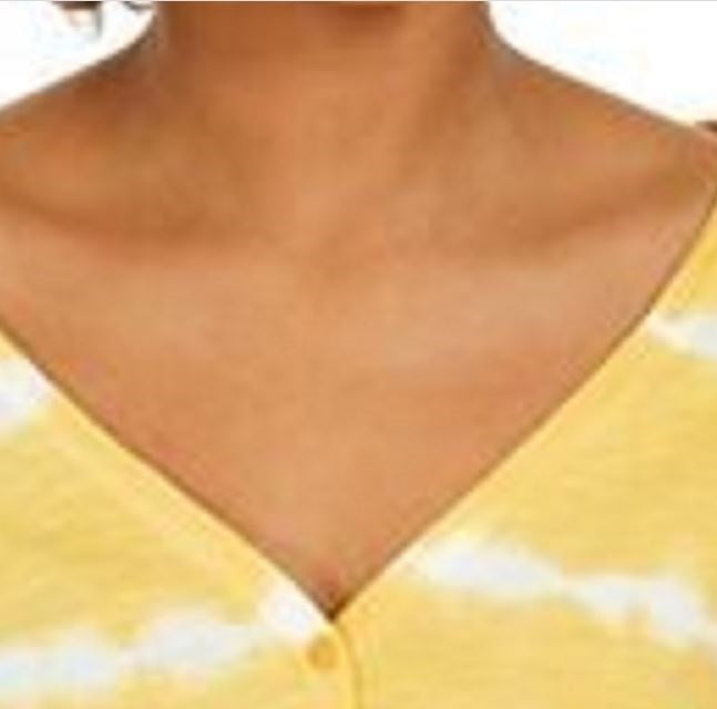 Top feminino estilo &amp; co tie-dye com amarração frontal dourado tamanho grande