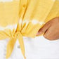 Top feminino estilo &amp; co tie-dye com amarração frontal dourado tamanho grande