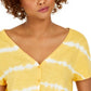 Top feminino estilo &amp; co tie-dye com amarração frontal dourado tamanho extragrande