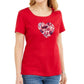 Karen Scott Blusa Feminina de Algodão com Estampa de Coração Vermelho Brilhante Tamanho P