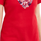 Karen Scott Blusa Feminina de Algodão com Estampa de Coração Vermelho Brilhante Tamanho P
