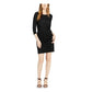 Vestido curto cruzado feminino INC International Concepts, preto, tamanho médio