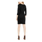 Vestido curto cruzado feminino INC International Concepts, preto, tamanho médio