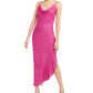 Vestido midi com estampa de leopardo Bar III feminino, rosa, tamanho pequeno