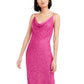 Vestido midi com estampa de leopardo Bar III feminino, rosa, tamanho pequeno