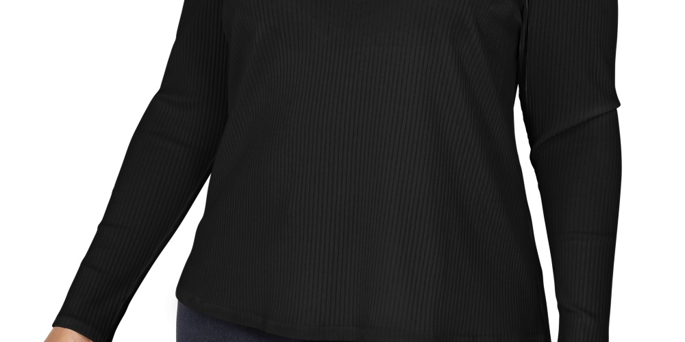 Blusa feminina plus size de malha canelada com manga bufante e tamanho 0X da INC International Concepts