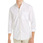 Camisa listrada com gola alta e botões Alfani masculina, tamanho X-G