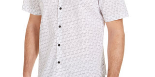 Camisa Alfani Masculina com Estampa de Números Azul Marinho Tamanho P