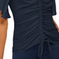 Blusa feminina com franzido frontal INC International Concepts, tamanho azul marinho, pequena e pequena