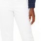 Calça jeans feminina estilo curvilíneo com punho e corte estilo namorada, branca, tamanho 14