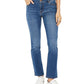 Jeans feminino estilo &amp; co moderno reto cintura média azul tamanho 4