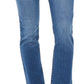 Jeans feminino estilo &amp; co moderno reto cintura média azul tamanho 4